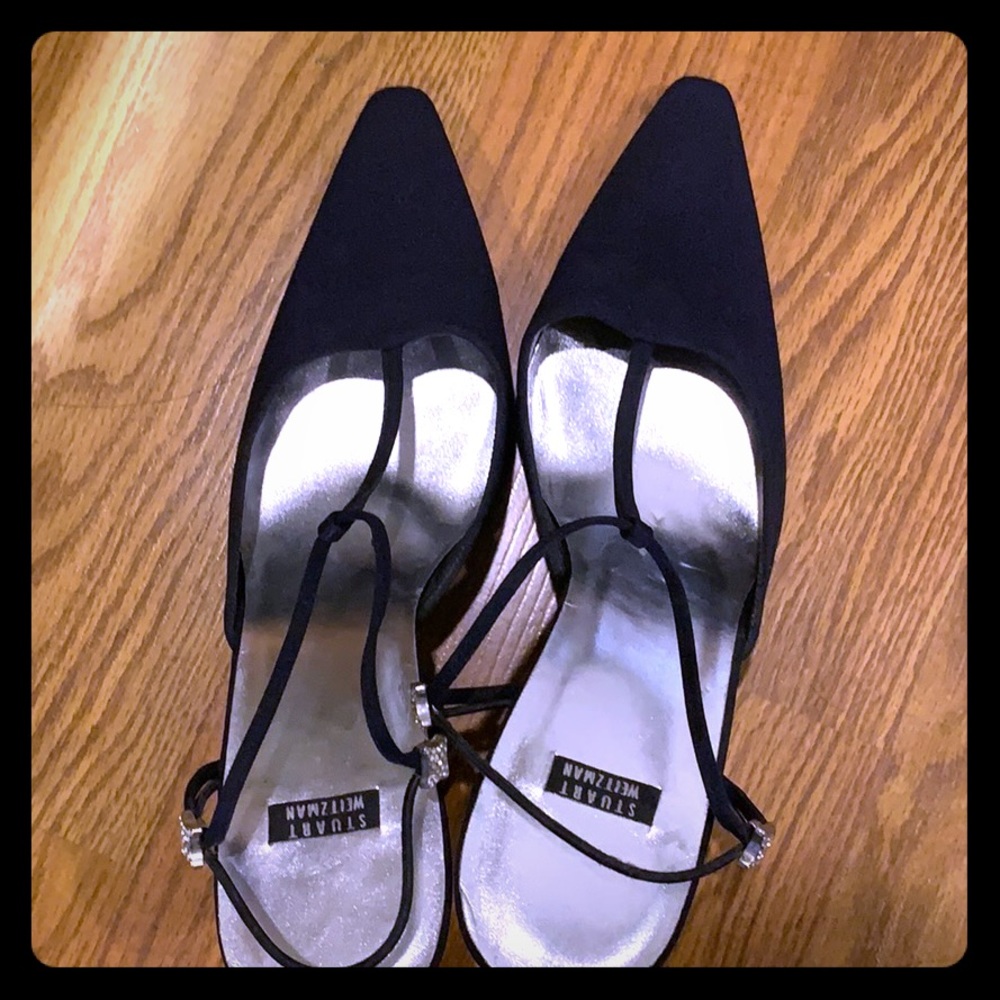 Navy blue sling back never worn shoes